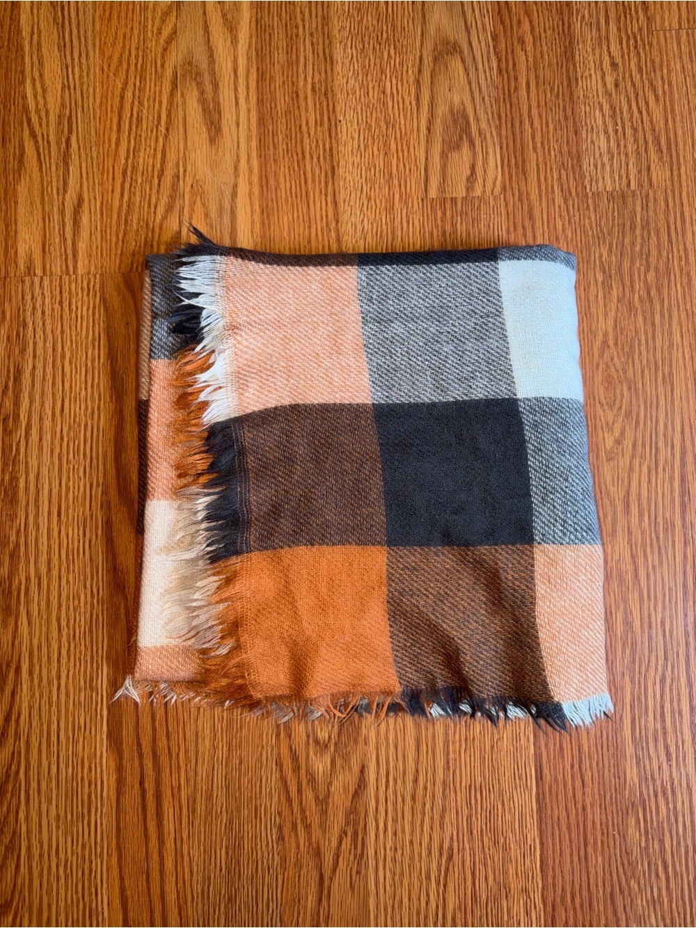 Plaid Fringe Calico scarf